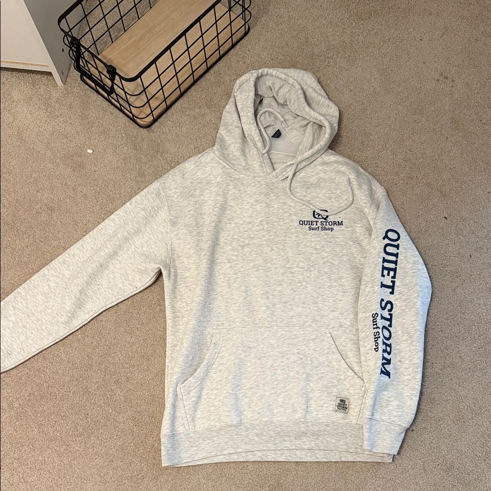 subtle grey quiet storm surf shop hoodie